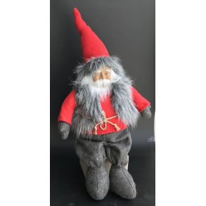 Siddende stof julemand, 60 cm