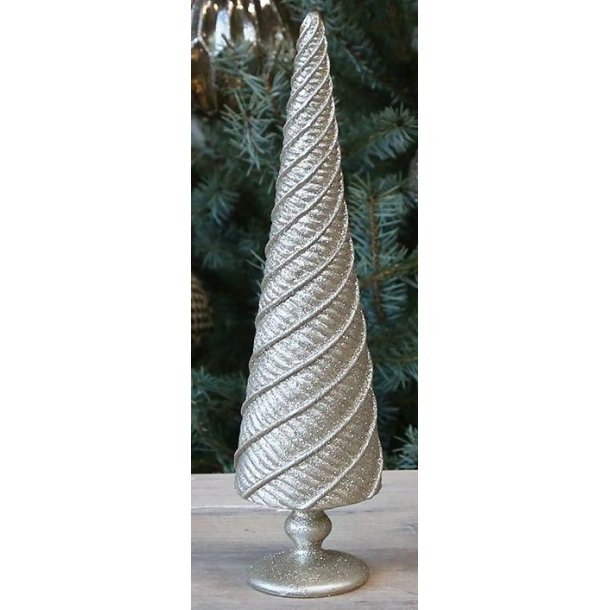 Juletr - guld i 2 strrelser Juletr&aelig; stor str. H34/D14 cm 