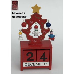 Julekalender i tr m/julepynt