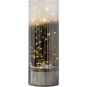 Spejl vase med led lys 25 cm