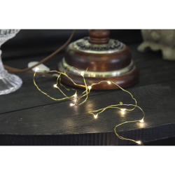 String kobber lyskde 12 LED lys og batteri