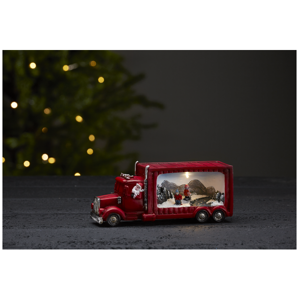 Dekorative landskaber i lastbil med julemanden