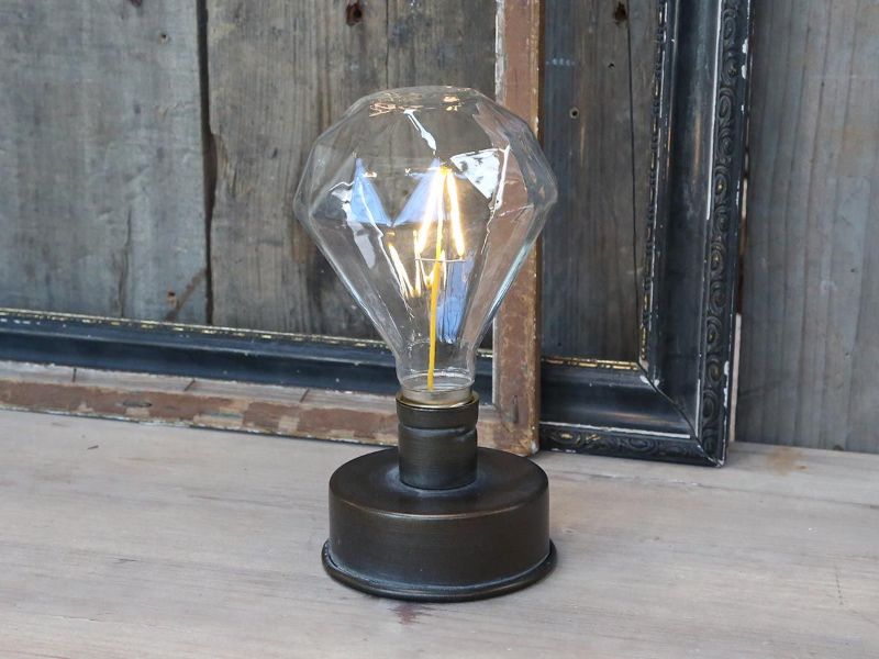 Lampe med diamant pære - Bordlampe - Bolignyt & Vintage