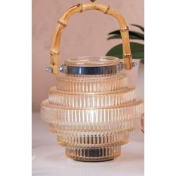 Lanterne med hndtag og LED lys med 6 timers tmer