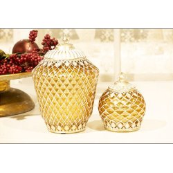 LED lanterner Ivy, guld farvet med 6H timer i 2 strrelser