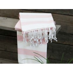  Badelagen - rosa farvet striber.