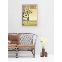 DANMARK bletret plakat 30 x 40 cm