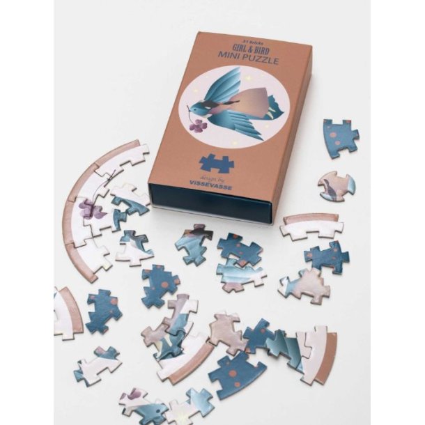 Girl &amp; Bird - mini puzzle 42 brikker