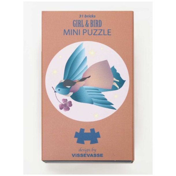 Girl &amp; Bird - mini puzzle 42 brikker