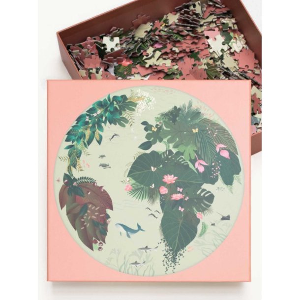 Puslespil verdenskortet I love mother earth