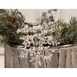 La Vida Dekorationsranke som perle blad i kraftig slv eller guld str. H20 cm, 2 ass.