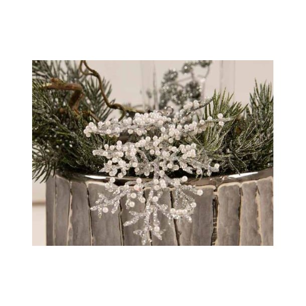 La Vida Dekorationsranke som perle blad i kraftig slv eller guld str. H20 cm, 2 ass.